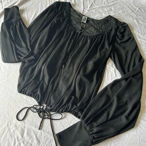 Women's Long-Sleeved Black Blouse